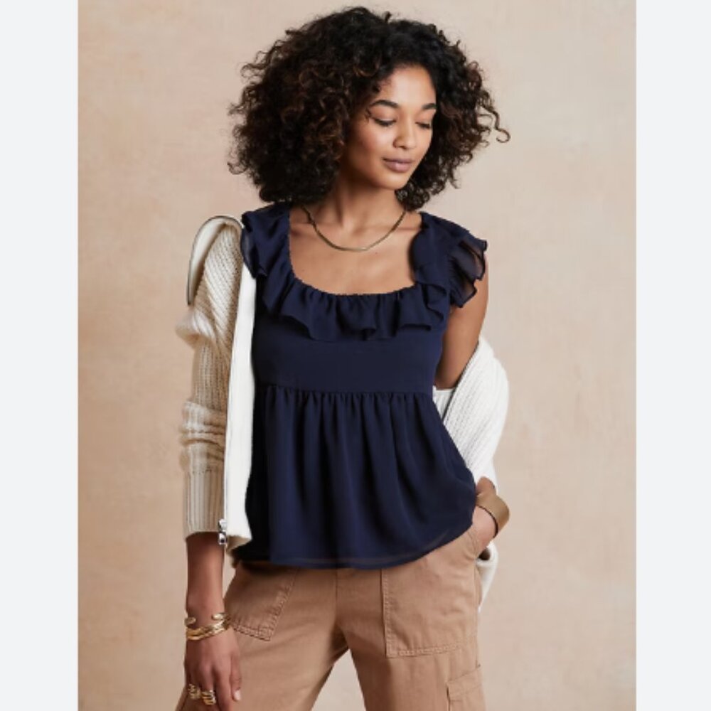 Brand New Women's Banana Republic Flutter Tie-Back Tank